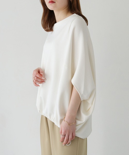 vingtrois(バントロア)の「【vingtrois】ダンボールボートネックドロストプルオーバー(Tシャツ/カットソー・レディース・ブルー/アイボリー/カーキ・M)」の6枚目の写真