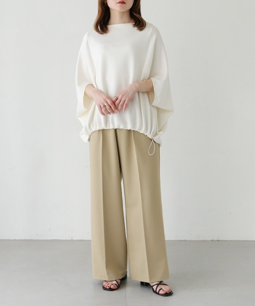 vingtrois(バントロア)の「【vingtrois】ダンボールボートネックドロストプルオーバー(Tシャツ/カットソー・レディース・ブルー/アイボリー/カーキ・M)」の9枚目の写真