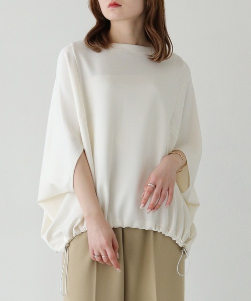 vingtrois(バントロア)の「【vingtrois】ダンボールボートネックドロストプルオーバー(Tシャツ/カットソー・レディース・ブルー/アイボリー/カーキ・M)」の5枚目の写真