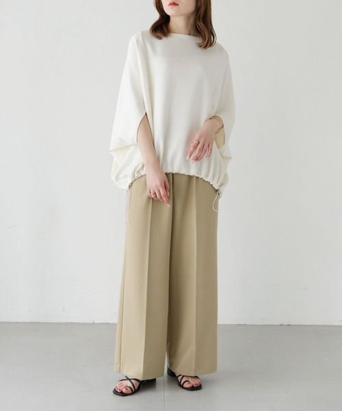 vingtrois(バントロア)の「【vingtrois】ダンボールボートネックドロストプルオーバー(Tシャツ/カットソー・レディース・ブルー/アイボリー/カーキ・M)」の10枚目の写真