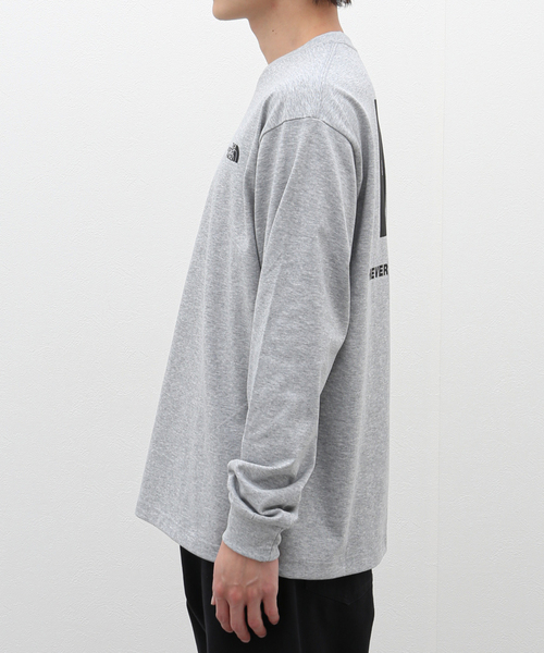 THE NORTH FACE（ザノースフェイス）の「《WEB限定》【THE NORTH FACE / ザ ノースフェイス】L/S Back Square Logo Tee（Tシャツ/カットソー・メンズ・チャコールグレー/ブラック/ホワイト・MEDIUM/LARGE/X-LARGE）」の8枚目の写真