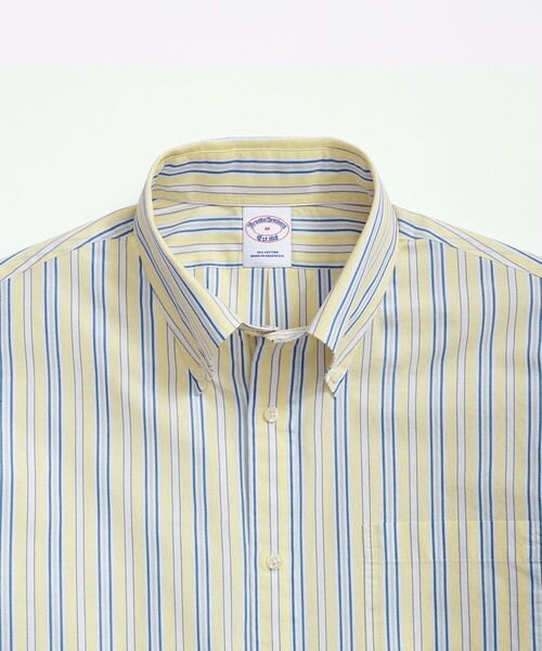 BROOKS BROTHERS（ブルックスブラザーズ）の「コットンポプリン マルチストライプ フライデーシャツ（シャツ/ブラウス・メンズ・イエロー・X-LARGE/SMALL/MEDIUM/LARGE）」の4枚目の写真
