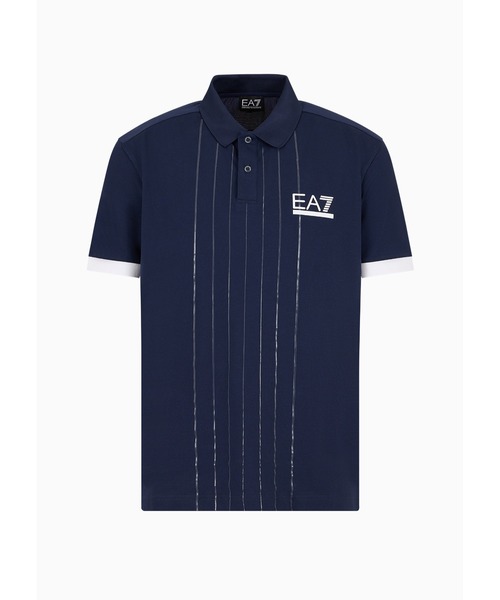 EMPORIO ARMANI EA7 コットンストレッチ ポロシャツ ロゴ EA7 EMPORIO ARMANI エアセッテ エンポリオアルマーニ
