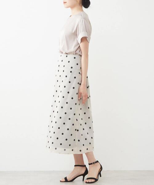ranor ドットプリントスカート　XS ranor (ラナー) DOTS PLEATS SKIRT | circle AOMORI