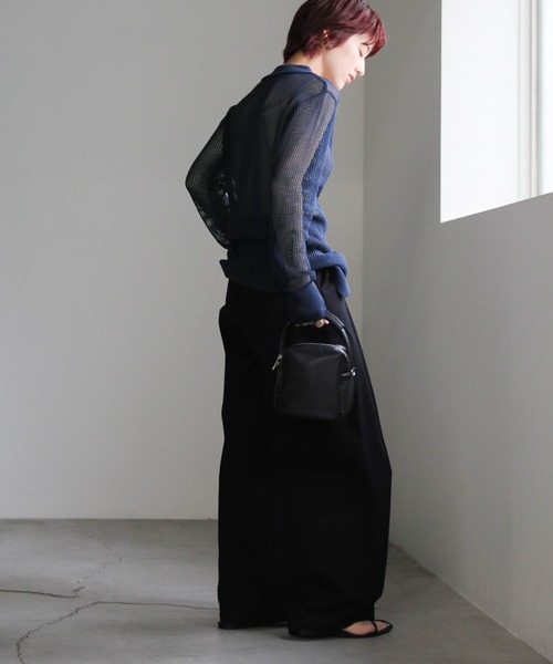 select MOCA（セレクトモカ）の「襟付きメッシュリネンカーディガン（カーディガン/ボレロ・レディース・ネイビー/ミント/ベージュ/ブラック・FREE）」の20枚目の写真