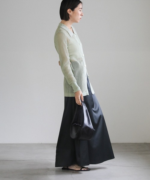 select MOCA（セレクトモカ）の「襟付きメッシュリネンカーディガン（カーディガン/ボレロ・レディース・ネイビー/ミント/ベージュ/ブラック・FREE）」の18枚目の写真