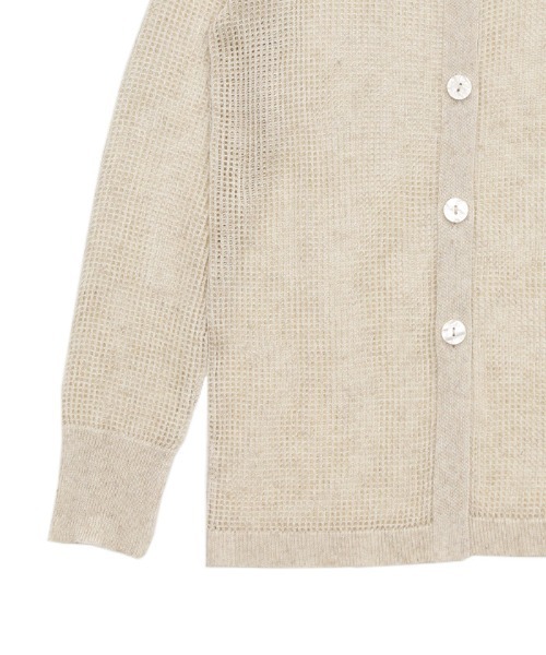 select MOCA（セレクトモカ）の「襟付きメッシュリネンカーディガン（カーディガン/ボレロ・レディース・ネイビー/ミント/ベージュ/ブラック・FREE）」の9枚目の写真