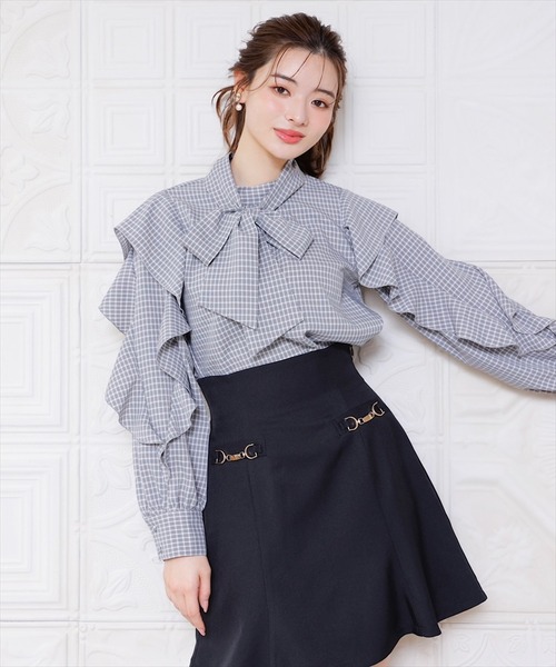 SWINGLE（スウィングル）の「チューリップフレアビットミニスカート（スカート・レディース・ブラック/ミント/ベージュ・MEDIUM/SMALL）」の12枚目の写真