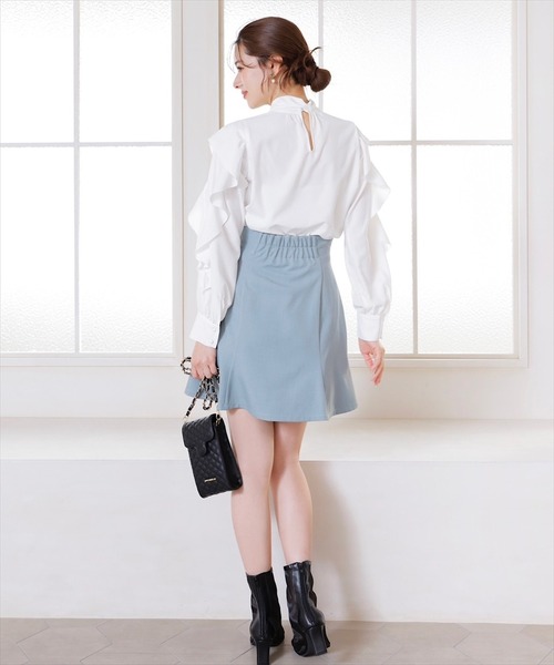 SWINGLE（スウィングル）の「チューリップフレアビットミニスカート（スカート・レディース・ブラック/ミント/ベージュ・MEDIUM/SMALL）」の19枚目の写真