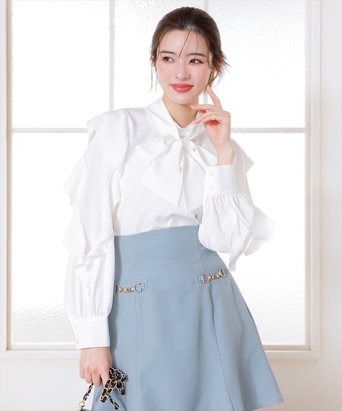 SWINGLE（スウィングル）の「チューリップフレアビットミニスカート（スカート・レディース・ブラック/ミント/ベージュ・MEDIUM/SMALL）」の20枚目の写真