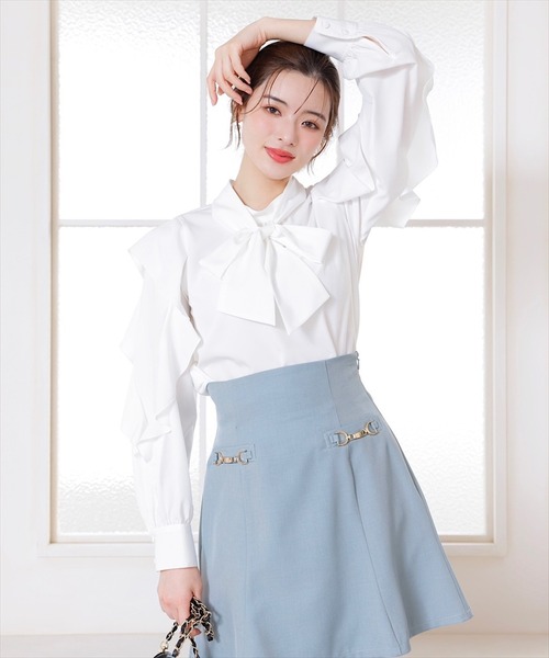 SWINGLE（スウィングル）の「チューリップフレアビットミニスカート（スカート・レディース・ブラック/ミント/ベージュ・MEDIUM/SMALL）」の21枚目の写真