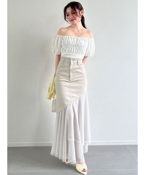 RESEXXY(リゼクシー)の「チュールドッキングスカート(スカート・レディース・ブラック/インディゴブルー/ベージュ・FREE)」の7枚目の写真