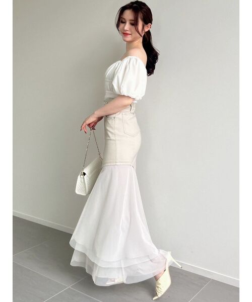 RESEXXY(リゼクシー)の「チュールドッキングスカート(スカート・レディース・ブラック/インディゴブルー/ベージュ・FREE)」の8枚目の写真