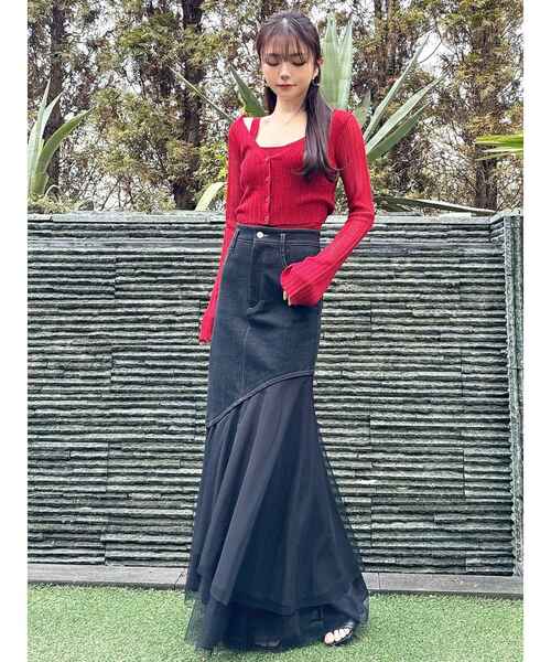 RESEXXY(リゼクシー)の「チュールドッキングスカート(スカート・レディース・ブラック/インディゴブルー/ベージュ・FREE)」の16枚目の写真