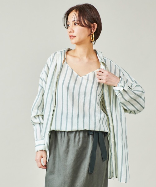 marmors（マルモア）の「【marmors】stripe shirt with camisole
