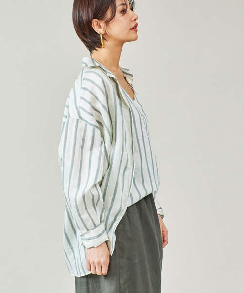 marmors（マルモア）の「【marmors】stripe shirt with camisole 