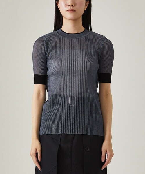 UNITED TOKYO(ユナイテッドトウキョウ)の「シアーラメハーフリブニット/ シアートップス(ニット/セーター・レディース・シルバー/ブルー/ゴールド・FREE)」の19枚目の写真