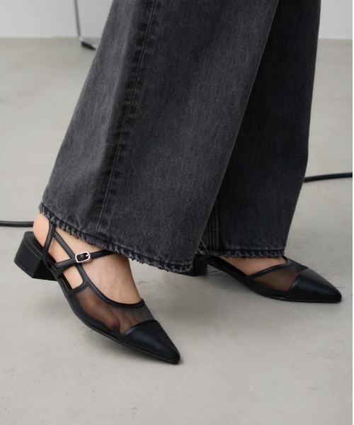 AZUL by moussy(アズールバイマウジー)の「ポインテッドトゥシアーパンプス(パンプス・レディース・ブラック/ブラック系その他・SMALL/MEDIUM/LARGE)」の1枚目の写真