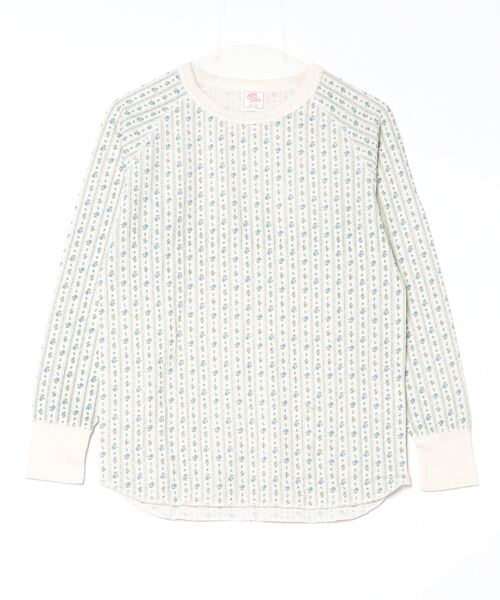 JEMORGAN（ジェーイーモーガン）の「JEMORGAN （ジェーイーモーガン）花柄総柄ワッフル長袖Tシャツ レディース/サーマルロンT #バレエコア #コケットコア（Tシャツ/カットソー・レディース・ホワイト系その他2/ホワイト系その他3/ホワイト系その他4/ホワイト系その他5/ホワイト系その他6/グレー系その他2/ホワイト系その他/グレー系その他/イエロー系その他/ブルー系その他/ピンク系その他/パープル系その他/ホワイト系その他7/ホワイト系1/ホワイト系3/ホワイト系2・FREE）」の4枚目の写真