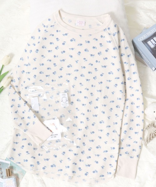 JEMORGAN（ジェーイーモーガン）の「JEMORGAN （ジェーイーモーガン）花柄総柄ワッフル長袖Tシャツ レディース/サーマルロンT #バレエコア #コケットコア（Tシャツ/カットソー・レディース・ホワイト系その他2/ホワイト系その他3/ホワイト系その他4/ホワイト系その他5/ホワイト系その他6/グレー系その他2/ホワイト系その他/グレー系その他/イエロー系その他/ブルー系その他/ピンク系その他/パープル系その他/ホワイト系その他7/ホワイト系1/ホワイト系3/ホワイト系2・FREE）」の10枚目の写真