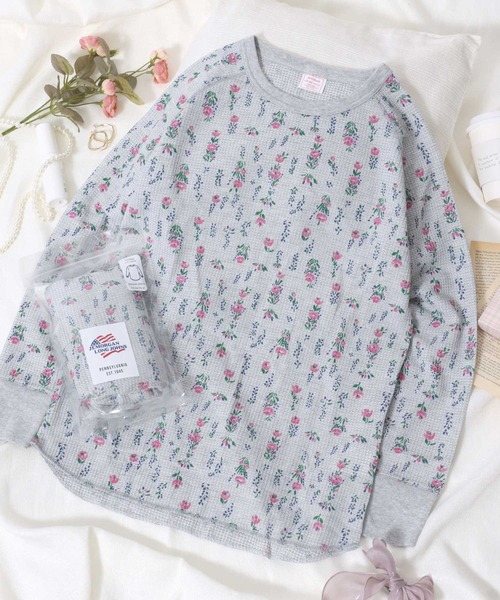 JEMORGAN（ジェーイーモーガン）の「JEMORGAN （ジェーイーモーガン）花柄総柄ワッフル長袖Tシャツ レディース/サーマルロンT #バレエコア #コケットコア（Tシャツ/カットソー・レディース・ホワイト系その他2/ホワイト系その他3/ホワイト系その他4/ホワイト系その他5/ホワイト系その他6/グレー系その他2/ホワイト系その他/グレー系その他/イエロー系その他/ブルー系その他/ピンク系その他/パープル系その他/ホワイト系その他7/ホワイト系1/ホワイト系3/ホワイト系2・FREE）」の11枚目の写真