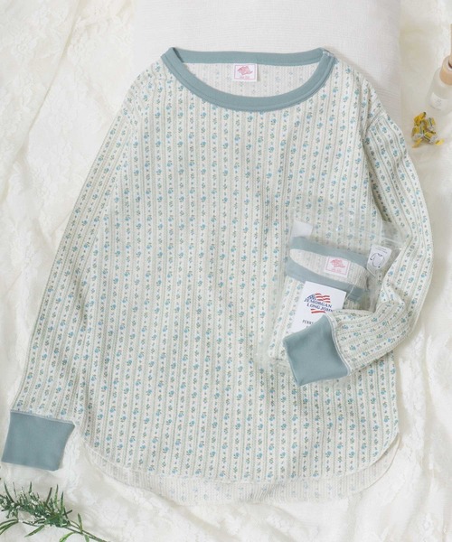 JEMORGAN（ジェーイーモーガン）の「JEMORGAN （ジェーイーモーガン）花柄総柄ワッフル長袖Tシャツ レディース/サーマルロンT #バレエコア #コケットコア（Tシャツ/カットソー・レディース・ホワイト系その他2/ホワイト系その他3/ホワイト系その他4/ホワイト系その他5/ホワイト系その他6/グレー系その他2/ホワイト系その他/グレー系その他/イエロー系その他/ブルー系その他/ピンク系その他/パープル系その他/ホワイト系その他7/ホワイト系1/ホワイト系3/ホワイト系2・FREE）」の13枚目の写真