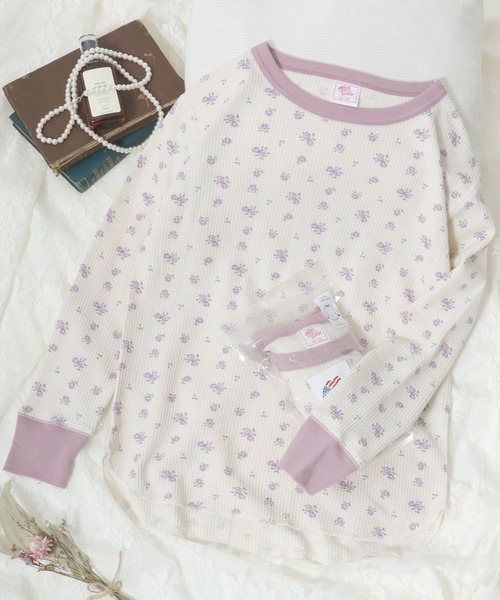 JEMORGAN（ジェーイーモーガン）の「JEMORGAN （ジェーイーモーガン）花柄総柄ワッフル長袖Tシャツ レディース/サーマルロンT #バレエコア #コケットコア（Tシャツ/カットソー・レディース・ホワイト系その他2/ホワイト系その他3/ホワイト系その他4/ホワイト系その他5/ホワイト系その他6/グレー系その他2/ホワイト系その他/グレー系その他/イエロー系その他/ブルー系その他/ピンク系その他/パープル系その他/ホワイト系その他7/ホワイト系1/ホワイト系3/ホワイト系2・FREE）」の14枚目の写真