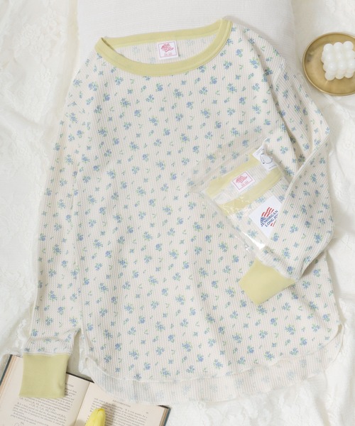 JEMORGAN（ジェーイーモーガン）の「JEMORGAN （ジェーイーモーガン）花柄総柄ワッフル長袖Tシャツ レディース/サーマルロンT #バレエコア #コケットコア（Tシャツ/カットソー・レディース・ホワイト系その他2/ホワイト系その他3/ホワイト系その他4/ホワイト系その他5/ホワイト系その他6/グレー系その他2/ホワイト系その他/グレー系その他/イエロー系その他/ブルー系その他/ピンク系その他/パープル系その他/ホワイト系その他7/ホワイト系1/ホワイト系3/ホワイト系2・FREE）」の15枚目の写真