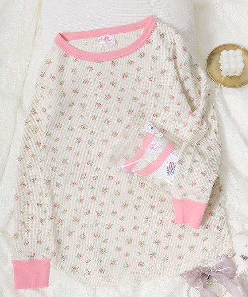 JEMORGAN（ジェーイーモーガン）の「JEMORGAN （ジェーイーモーガン）花柄総柄ワッフル長袖Tシャツ レディース/サーマルロンT #バレエコア #コケットコア（Tシャツ/カットソー・レディース・ホワイト系その他2/ホワイト系その他3/ホワイト系その他4/ホワイト系その他5/ホワイト系その他6/グレー系その他2/ホワイト系その他/グレー系その他/イエロー系その他/ブルー系その他/ピンク系その他/パープル系その他/ホワイト系その他7/ホワイト系1/ホワイト系3/ホワイト系2・FREE）」の16枚目の写真