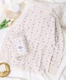 JEMORGAN | JEMORGAN (ジェーイーモーガン)花柄総柄ワッフル長袖Tシャツ レディース/サーマルロンT #バレエコア #コケットコア(Tシャツ/カットソー)