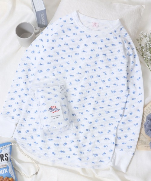 JEMORGAN（ジェーイーモーガン）の「JEMORGAN （ジェーイーモーガン）花柄総柄ワッフル長袖Tシャツ レディース/サーマルロンT #バレエコア #コケットコア（Tシャツ/カットソー・レディース・ホワイト系その他2/ホワイト系その他3/ホワイト系その他4/ホワイト系その他5/ホワイト系その他6/グレー系その他2/ホワイト系その他/グレー系その他/イエロー系その他/ブルー系その他/ピンク系その他/パープル系その他/ホワイト系その他7/ホワイト系1/ホワイト系3/ホワイト系2・FREE）」の6枚目の写真