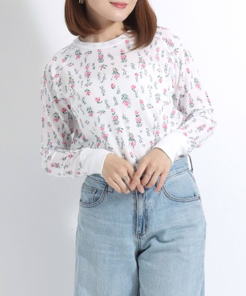 セール】JEMORGAN （ジェーイーモーガン）花柄総柄ワッフル長袖T