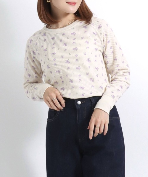 セール】JEMORGAN （ジェーイーモーガン）花柄総柄ワッフル長袖T