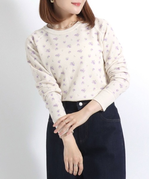 セール】JEMORGAN （ジェーイーモーガン）花柄総柄ワッフル長袖T