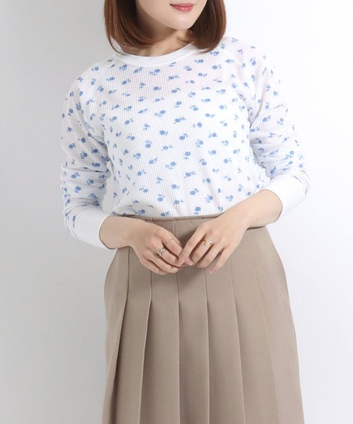 セール】JEMORGAN （ジェーイーモーガン）花柄総柄ワッフル長袖T