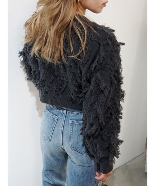 EVRIS（エヴリス）の「フリンジニットショートカーディガン（ニット/セーター・レディース・ホワイト/ブルー/グレー・FREE）」の10枚目の写真