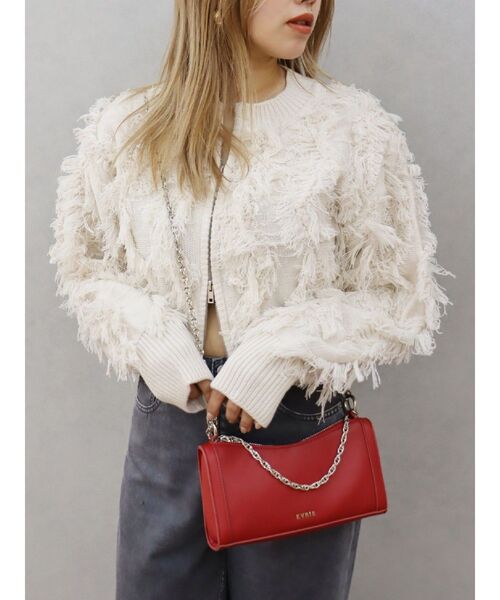 EVRIS（エヴリス）の「フリンジニットショートカーディガン（ニット/セーター・レディース・ホワイト/ブルー/グレー・FREE）」の18枚目の写真