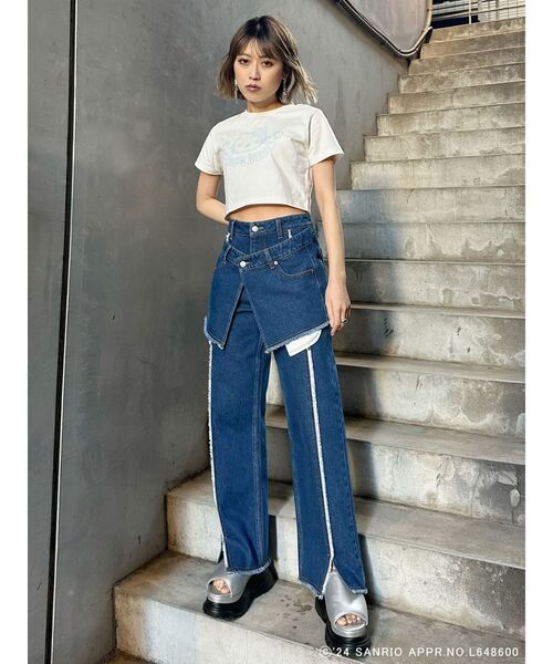 MURUA（ムルーア）の「【ハローキティコラボ】ハローキティTシャツ（Tシャツ/カットソー・レディース・ブラック/ホワイト・FREE）」の8枚目の写真