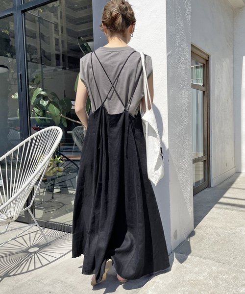 24SS 未使用タグ付SPICK&SPAN リネンキャミワンピ　リネン100% Spick & Span（スピックアンドスパン）の「≪WEB限定追加