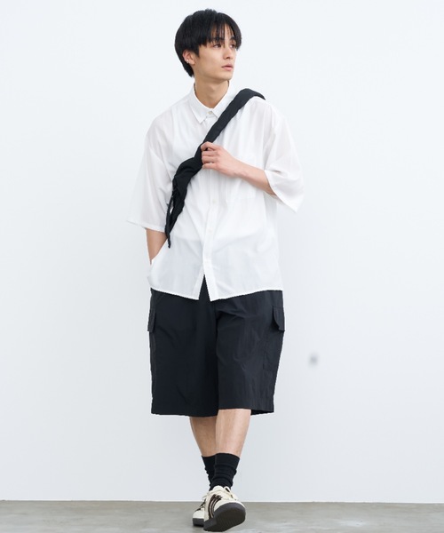 SINSS（シンス）の「Loose sheer shirt / ルーズシアーシャツ（シャツ/ブラウス・メンズ・ホワイト/ブラック/ネイビー・SMALL/MEDIUM/LARGE）」の13枚目の写真