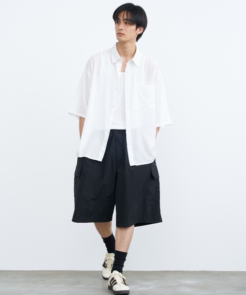 SINSS（シンス）の「Loose sheer shirt / ルーズシアーシャツ（シャツ/ブラウス・メンズ・ホワイト/ブラック/ネイビー・SMALL/MEDIUM/LARGE）」の17枚目の写真