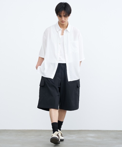 SINSS（シンス）の「Loose sheer shirt / ルーズシアーシャツ（シャツ/ブラウス・メンズ・ホワイト/ブラック/ネイビー・SMALL/MEDIUM/LARGE）」の18枚目の写真