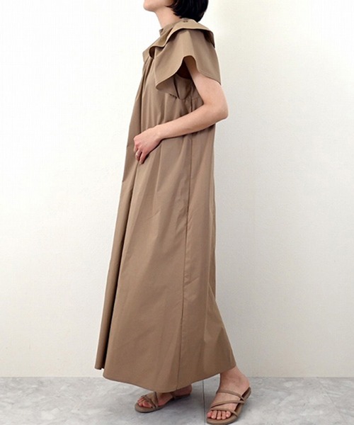 STYLEBLOCK（スタイルブロック）の「TCブロード前後2WAYフリルワンピース（ワンピース・レディース・ブラック/グリーン/ベージュ・M）」の5枚目の写真