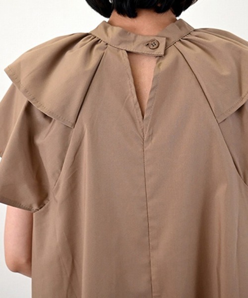 STYLEBLOCK（スタイルブロック）の「TCブロード前後2WAYフリルワンピース（ワンピース・レディース・ブラック/グリーン/ベージュ・M）」の7枚目の写真