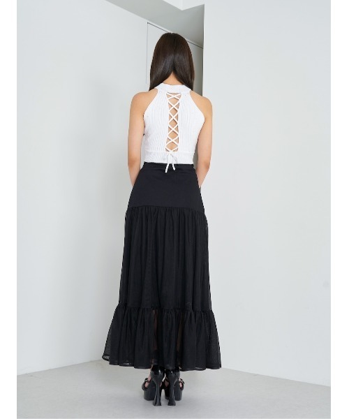 Darich バックレースアップアメスリニットトップス セール】バックレースアップアメスリニットトップス（ニット