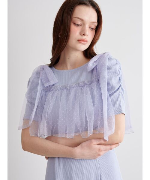 CALNAMUR（カルナムール）の「チュールリボンカットワンピース（ワンピース・レディース・ベージュ/ラベンダー/ブラック・FREE）」の16枚目の写真