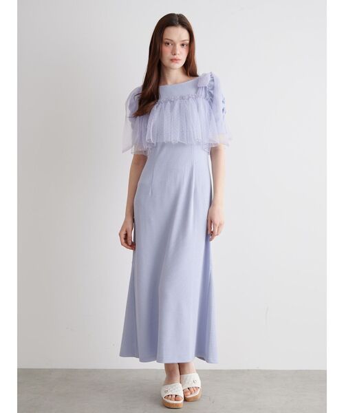 CALNAMUR（カルナムール）の「チュールリボンカットワンピース（ワンピース・レディース・ベージュ/ラベンダー/ブラック・FREE）」の17枚目の写真