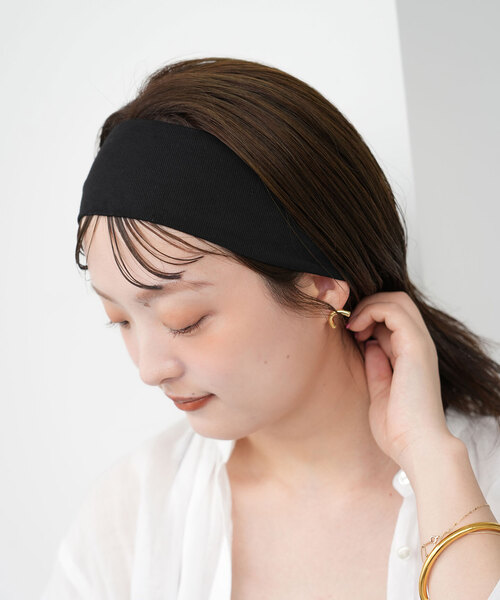 SLOBE IENA（スローブイエナ）の「SLOBE ヘアターバン（ヘアバンド・レディース・ブラック・FREE）」の4枚目の写真