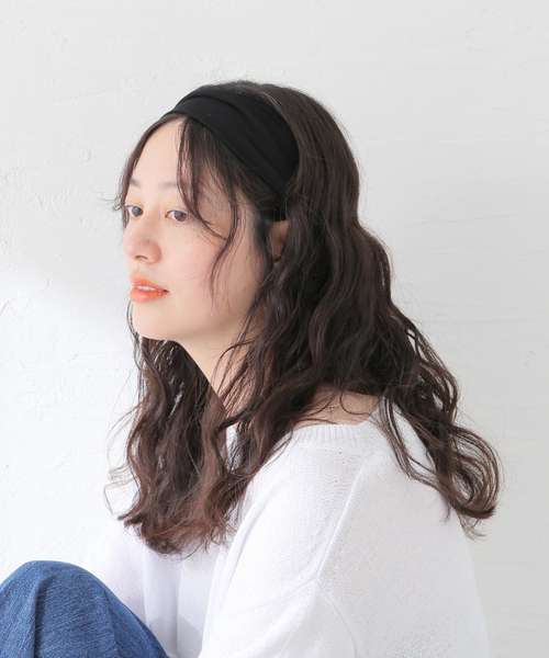SLOBE IENA（スローブイエナ）の「SLOBE ヘアターバン（ヘアバンド・レディース・ブラック・FREE）」の6枚目の写真