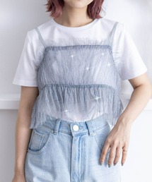 clear | バックリボンラメチュールビスチェ＋Tシャツセット≪2024SS新作≫(アンサンブル)